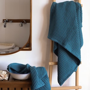 Bath Linen Sets Waffle Towels,Hand Towel, Bath Towel, Bath Sheet, Washcloths, Luxurious Absorbent Organic Turkish Cotton Best Waffle Towel