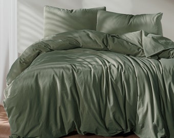 Stonewashed Cotton Linen Duvet Cover Set: Handmade Turkish Bedding