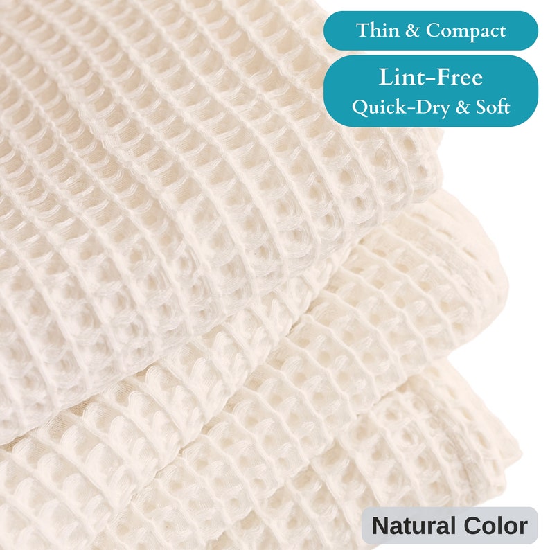Organic 100% Turkish Cotton Waffle Towel Sets for Bathroom, Luxury Waffle Weave Hand Face Bath Body Towels, Perfect Farmhouse Decor & Gifts - 7