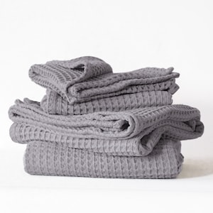 Set 3 Asciugamani, Completo Nido d'Ape con Telo Bagno, Ospite e Lavetta, Cotone Turco Set Bagno, Regalo di Natale Utile