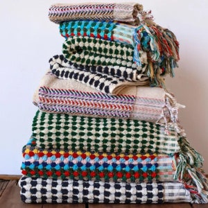Turkish Cotton Towel Set, Luxurious Soft Hand Towel, Thick and Absorbent Rainbow Towel, Bubble Weave Towel Set, Ideal for Housewarming Gift
