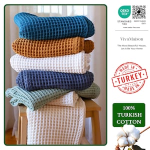 Waffle Cotton Towels Everyday, Hand Bath Towels and Washcloths, Soft Quick Drying Waffle Weave Towel Sets, Spa Towel Housewarming Gift