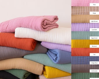 Turkish Cotton Muslin Blanket, 4-Layer Gauze Throw, Reversible Bed Cover