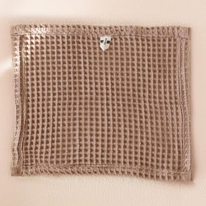 Soft waffle weave towel flat lay — waffle face towel washcloth in OEKO-TEX Turkish cotton