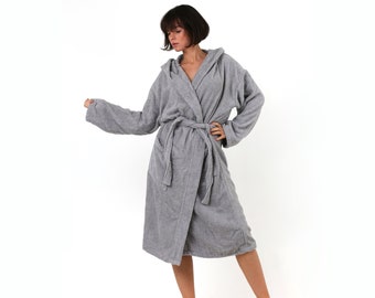 Sumptuous Terry Cotton Bathrobe, Unisex Hooded Robe for Spa Comfort, Dressing Gown for Relaxation, Premium Bath Wear, Ideal Gift for Couples