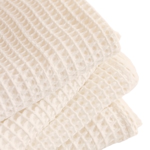 Natural Color Waffle Cotton Bed Cover, Queen King Size Bedspread, Soft Bed Throw, Farmhouse Gift Throw Blanket, Light Waffle Blanket Summer