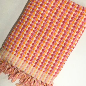 Turkish Bath Towel, Organic Towel Thick, Soft Towel, Beach Towel, Hand Towel, Bathroom Decor Gift Towels, Decorative Multicolor Orange Towel