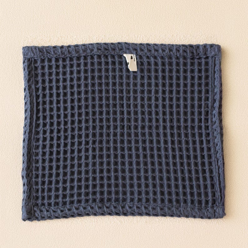 Soft waffle weave towel flat lay — waffle face towel washcloth in OEKO-TEX Turkish cotton