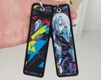 Anime broderad nyckelring, dubbelsidig Jet-tagg