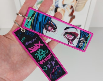 Anime Keychain Embroidered Jet Tag