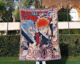 Anime Handmade Woven Blanket Throw / Embroidered Manga Tapestry / Anime Rug