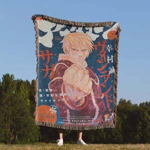 Anime Woven Blanket / Embroidered Tapestry Throw