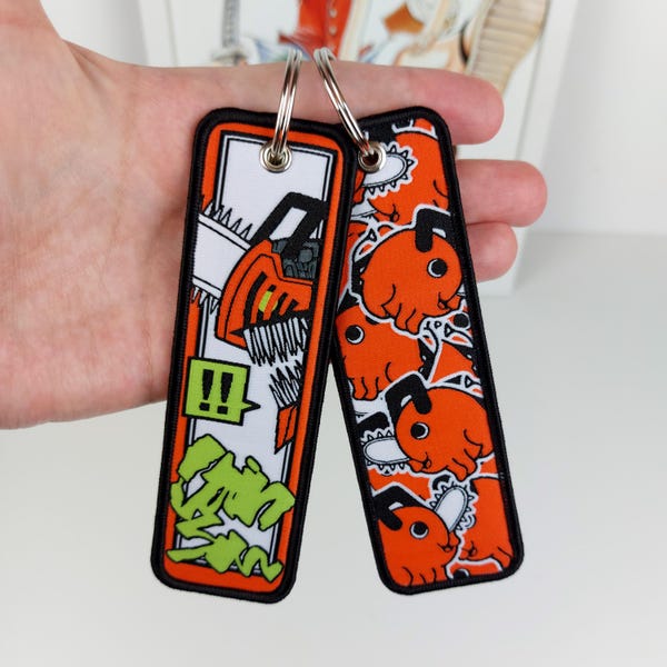 Anime Keychain Embroidered Jet Tag
