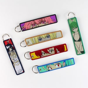 Anime Embroidered Keychain Jet Tag Keytag