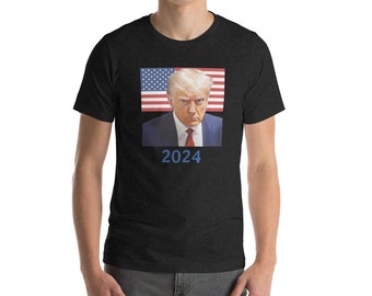 Donald Trump Police Mugshot 'Not Guilty' T-Shirt - 45-47 Tee - Men's Short Sleeve - USA Made