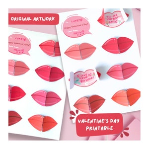 Día de San Valentín imprimible / Whisper Sweet Nothings / descarga digital / PDF / imprimir en casa / tarjeta interactiva / linda tarjeta del día del amor