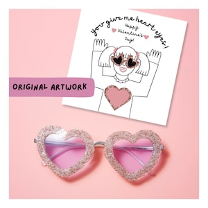 Valentinstag Printable | Digitaler Download | Herz Augen | Glitzer Sonnenbrillen | zu Hause drucken | Lehrer Geschenk | vorhanden | Karte