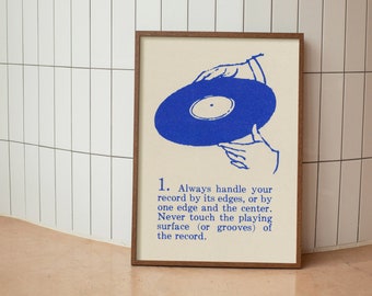 Retro muziekposter, vinylplaatposter, vinylprint, trendy muziekposter, cadeau voor muziekliefhebbers