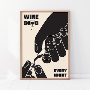 Trendy Wine Poster, Wine Club Print, In Vino Veritas, Unique Wine Party Art
