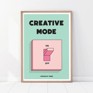 Stampa in modalità creativa, poster motivazionale, arte ispiratrice, stampa di produttività positiva
