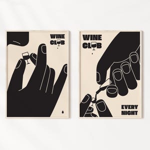 Trendy Wine Poster, Wine Club Print, More Wine, Original Wine Party Wall Art