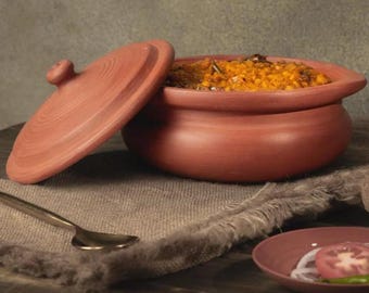 Handmade Earthen Clay Cooking Pot: Traditional Indian Cookware