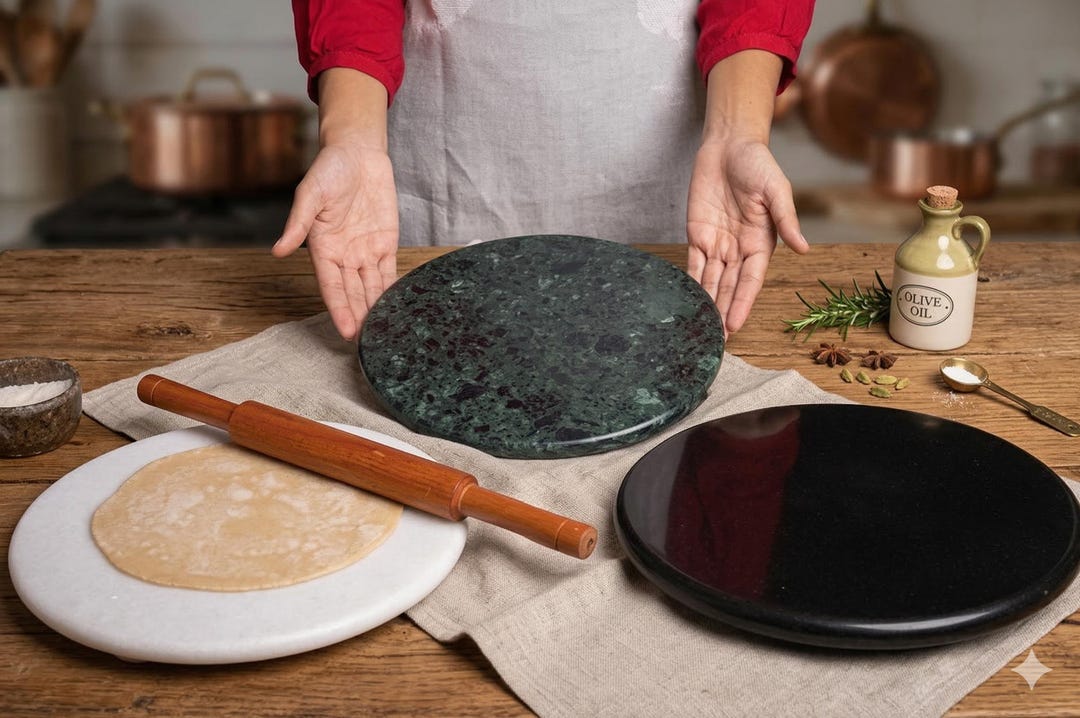 Marble Roti Maker Marble Chakla Roti Maker: Green & Black Roti Board With Stand - Etsy Canada