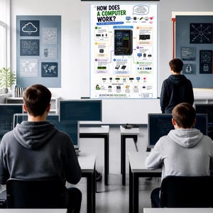 Poster om hur datorer fungerar | Klassrumsdisplay för pedagogisk teknik (digital nedladdning)