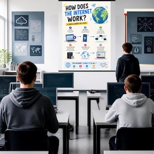 Come funziona Internet / Poster per la classe di informatica