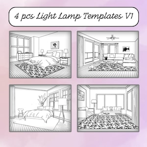 4 Designs para Imprimir | Pacote de Lightbox PNG | 10x8" 300 DPI | Arte Retroiluminada para Lightbox Faça Você Mesmo | Download Instantâneo