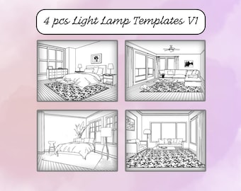 Lightbox Art PNG Bundle: 4 Printable Designs, 10x8" 300 DPI (Instant Download)
