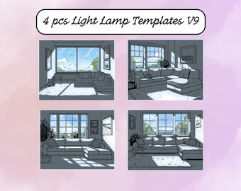 Light Painting Stencils: 4 Digital Sunlight Templates (PNG)