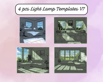 Light Painting Stencils: 4 Digital Templates (PNG)