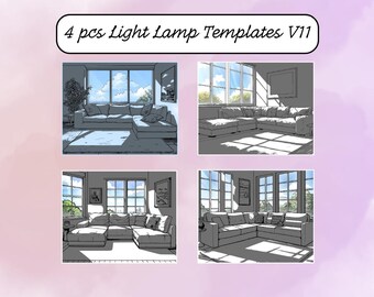 Light Painting Stencils: 4 Digital Templates (PNG, 8x10 inch)