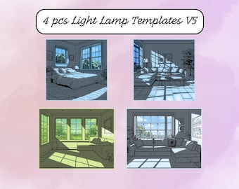 Light Painting Stencils: 4 Digital Templates (PNG)