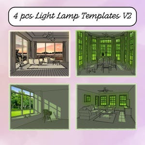 Light Painting Schablonen: Interior Sonnenlicht Vorlagen (Digitaler Download)