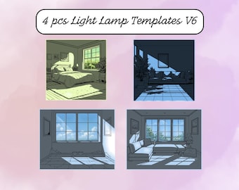 Light Painting Stencils: 4 Digital Sunlight Templates (PNG)