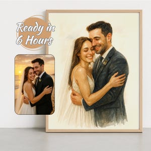 Animated Wedding Portrait: Custom Watercolor Art, Same Day (Digital Download
