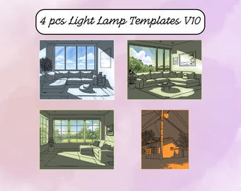 Light Painting Stencils: 4 Digital Sunlight Templates (PNG)