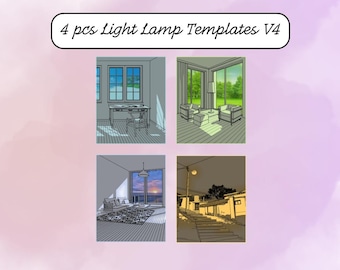 Light Painting Stencils: 4 Digital Templates (4x6 & 8x10 PNG)