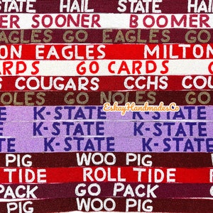 Portemonneeriem met kralen, riem college portemonnee, Gameday-riem, Hail State, Go Eagles, Milton Eagles, Go Cards, CCHS Cougars, Roll Tide, Go Pack
