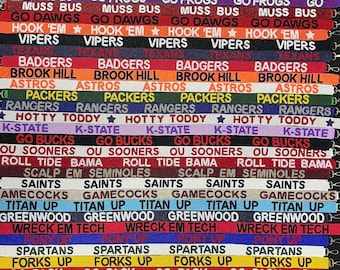 Stadium approved bag strap, Boomer Sooner, Hook em, packers, HOTTY Toddy, k state, ou sooners, Roll Tide Bama, saints, go bucs, vipers.
