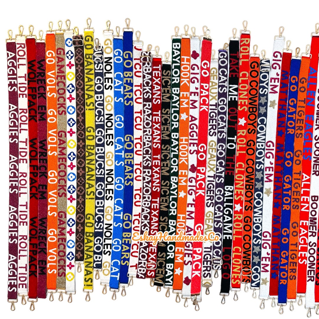 Beaded Purse Strap, Beaded Bag Strap, College Purse Strap, Gameday