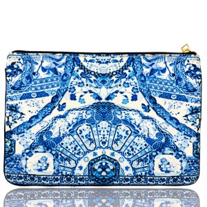 Printed Canvas Makeup Bag: Floral Toiletry Travel Pouch
