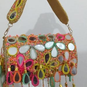Banjara Boho Candy Farben Perlen Party Spiegel Clutch Geldbörse für Frauen Geschenk für sie