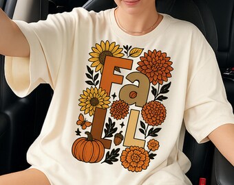 Floral Pumpkin Fall PNG: Coquette Boho Autumn Design (Digital Download)