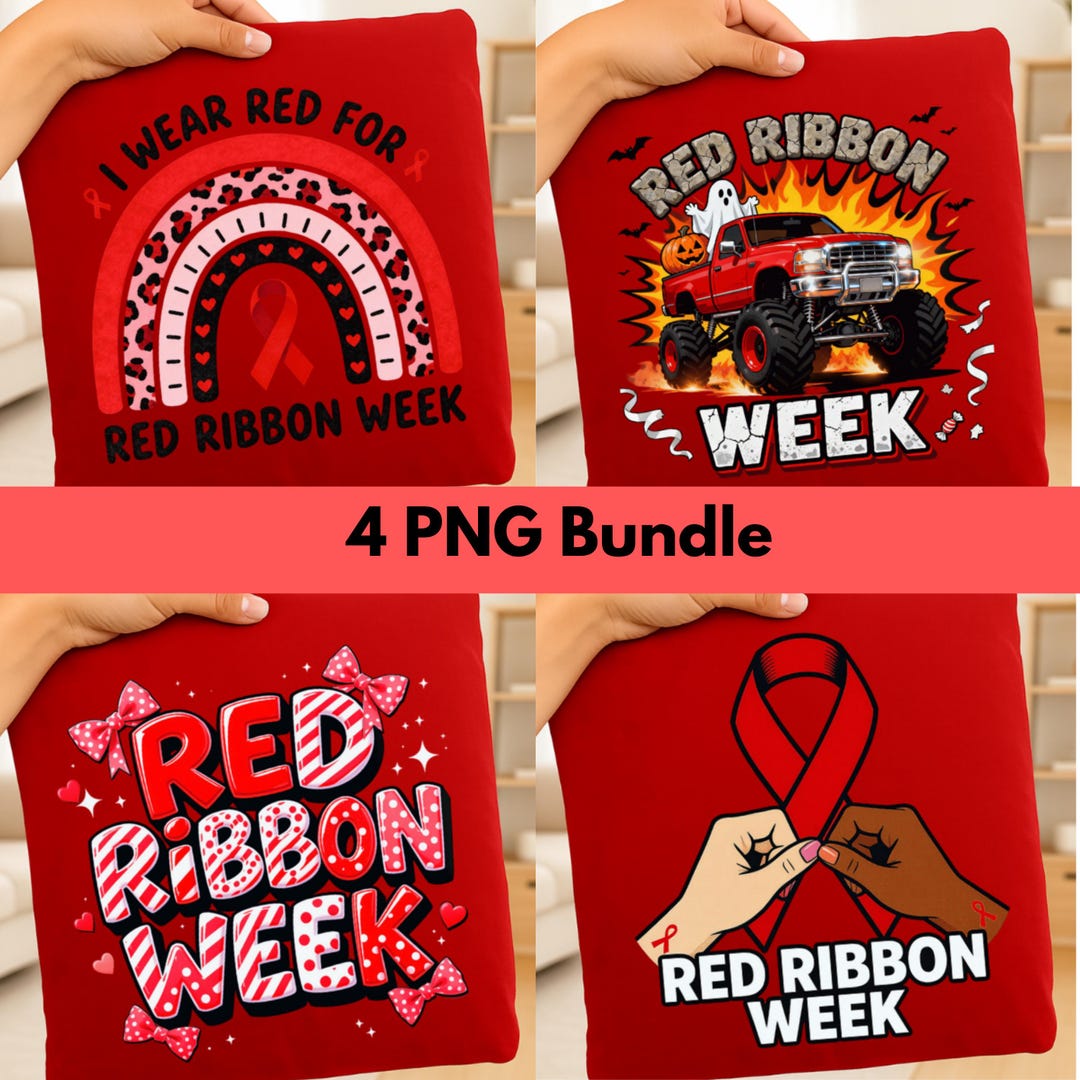 Red Ribbon Week PNG Bundle: Awareness Shirt Design (digital Download ...