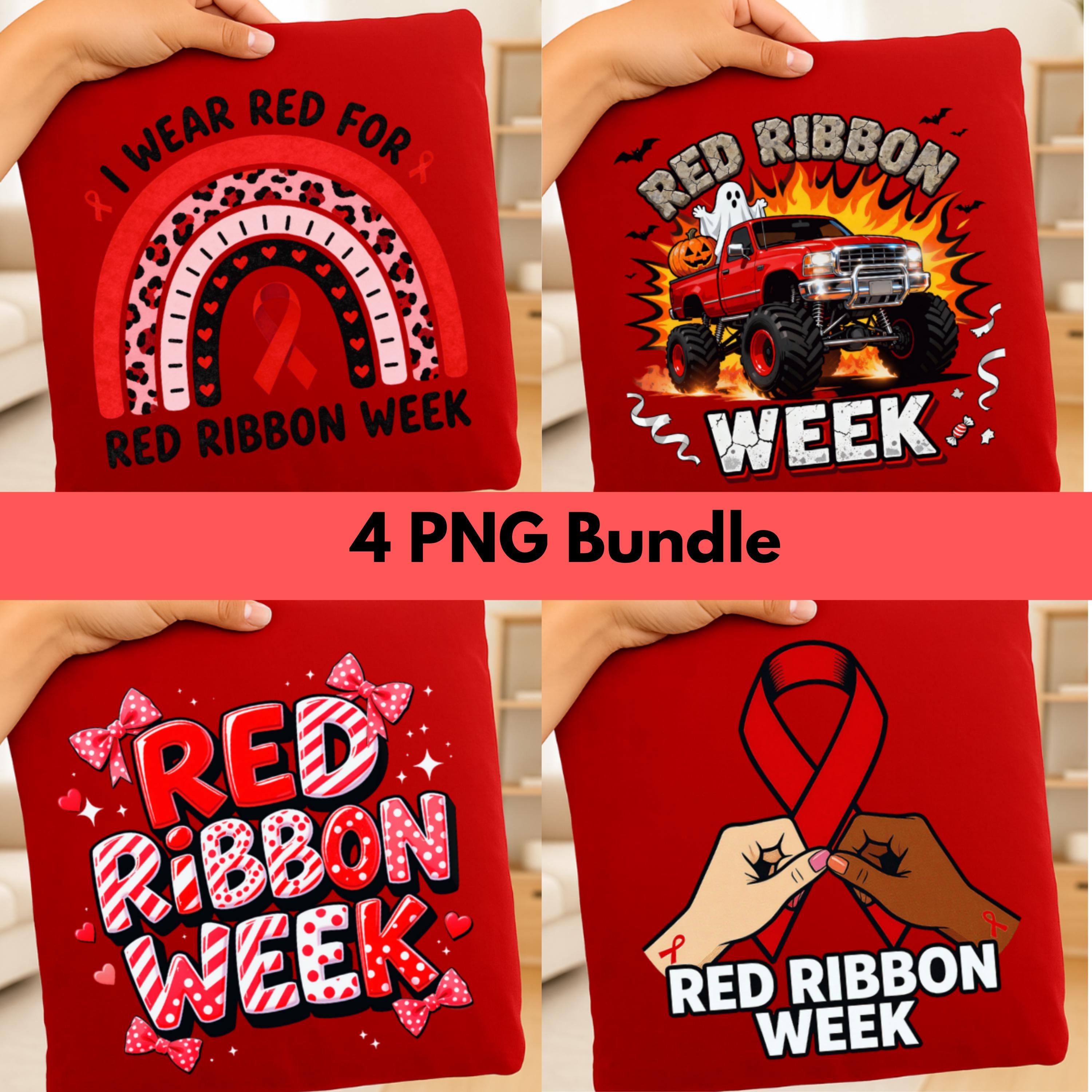 Red Ribbon Week PNG Bundle: Awareness Shirt Design (digital Download ...