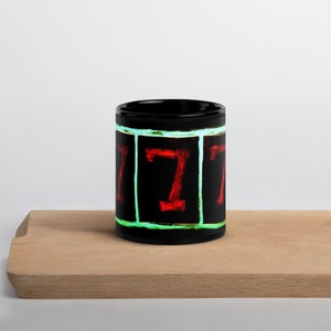 Lucky 7&#39;s Black Glossy Mug