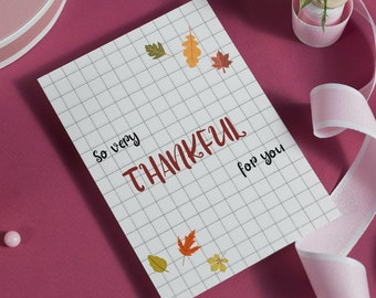 So sehr dankbar für Sie Karte, erstes Erntedankfest, glücklicher Erntedanktag, digitale dankbare Karte, Herbstkarte, druckbare Danksagungskarte.
